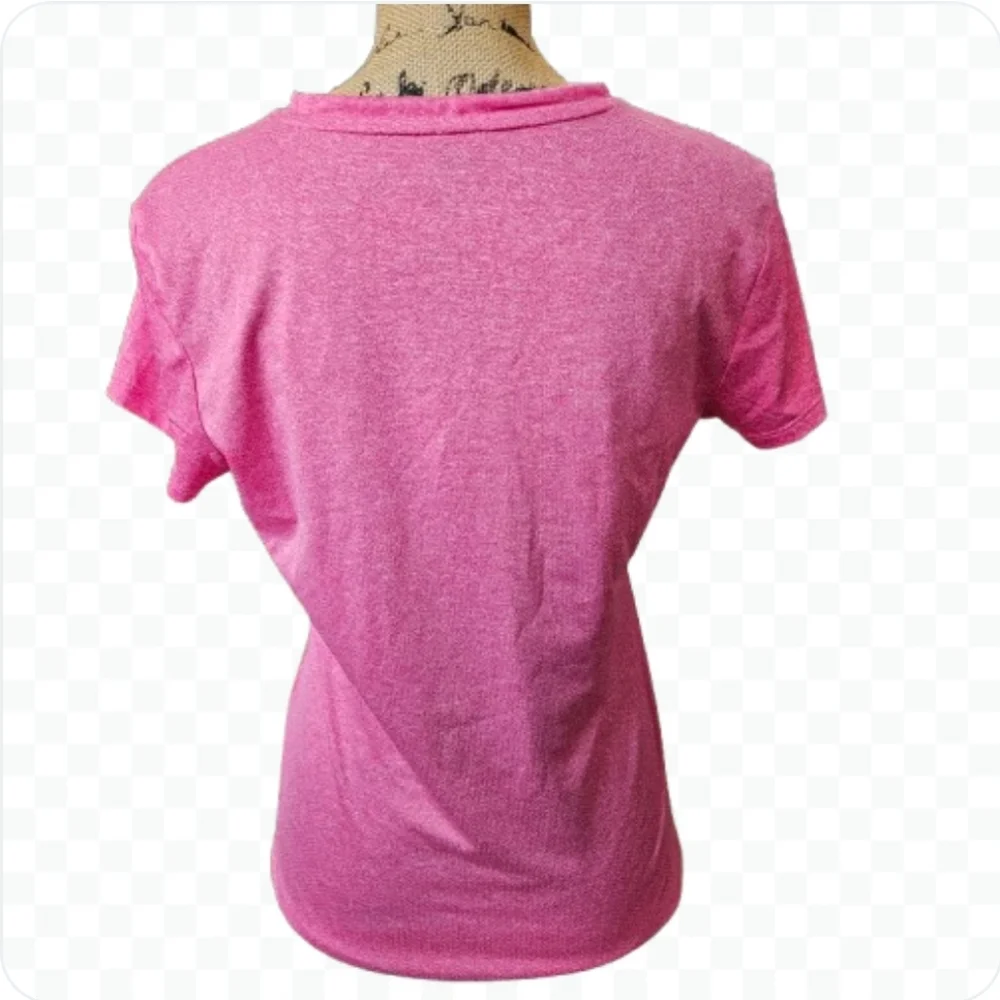 Puma Pink Women's Spellout Workout Tee Sz Med